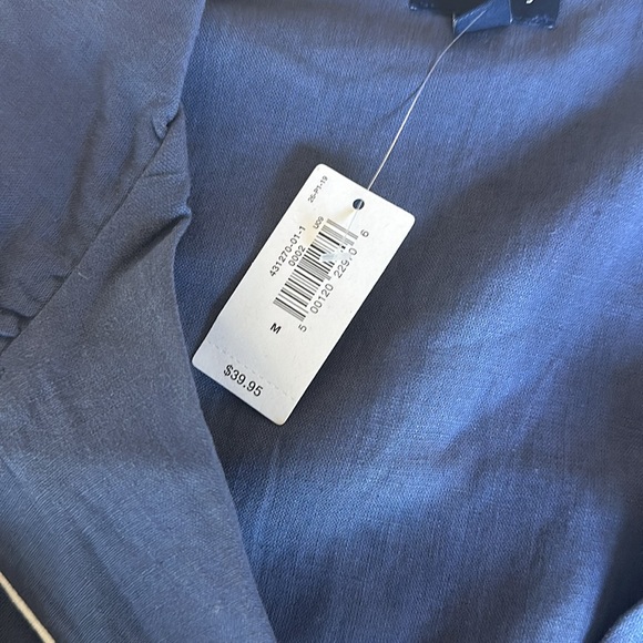 GapBody Washable Linen Top - Blue Linen PJ Top - Size M - Picture 8 of 8